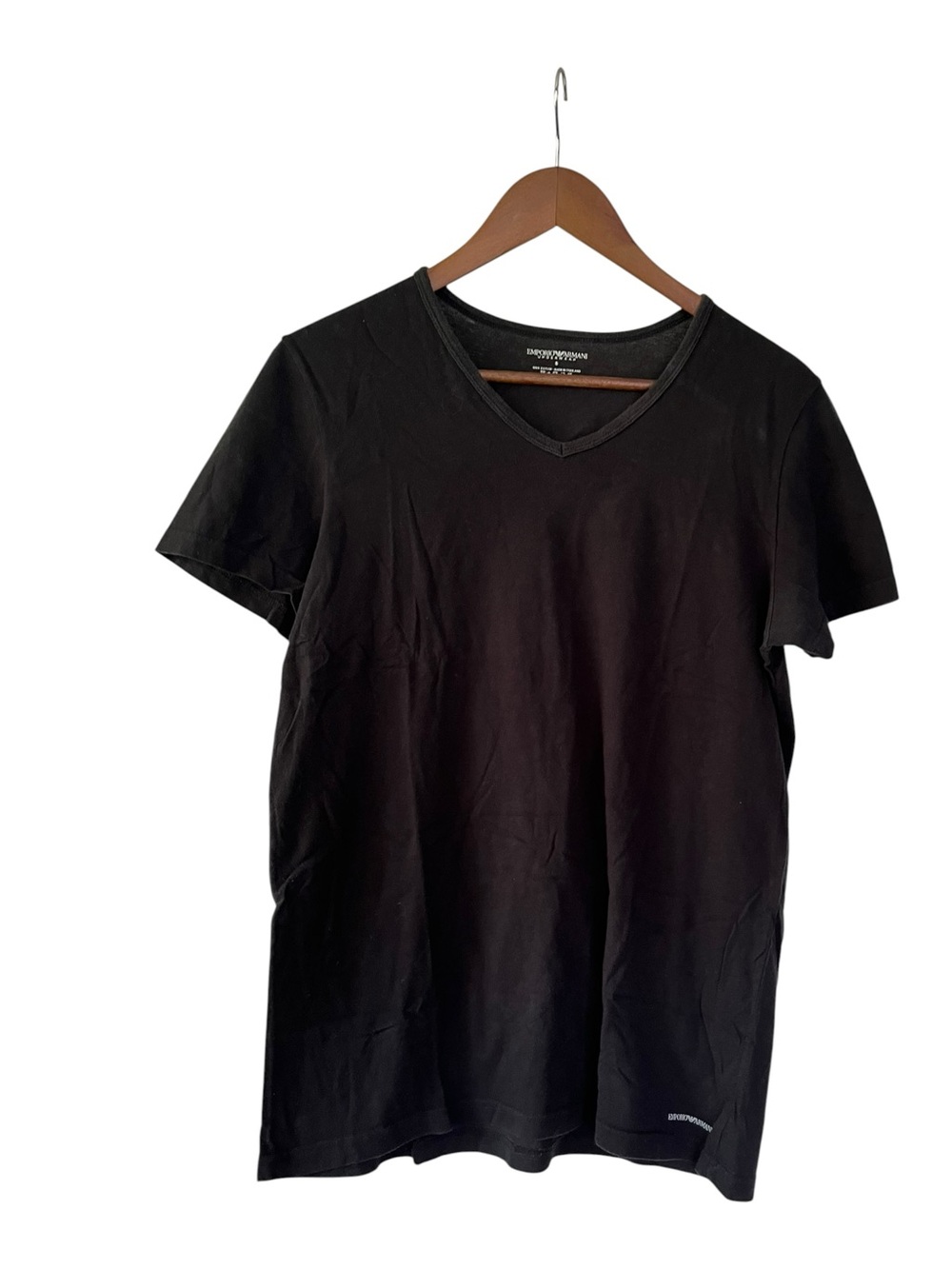 Emporio Armani black 100% cotton undershirt